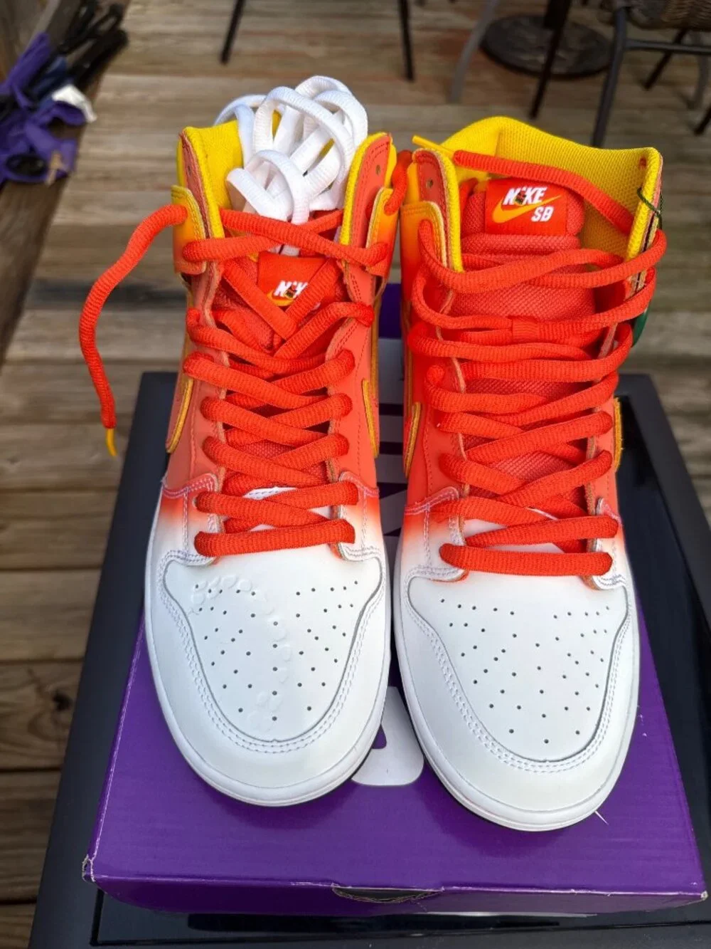 Nike SB Dunk High Pro Amarillo/Orange Gradient Mens Sneakers - Size 11.5 US - Ne